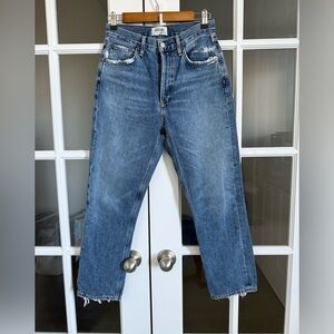 Agolde Womens Relaxed Blue Jeans